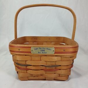 Longaberger 1996 Bee Basket Light The Fire Within Event Plaque Red Trim USA